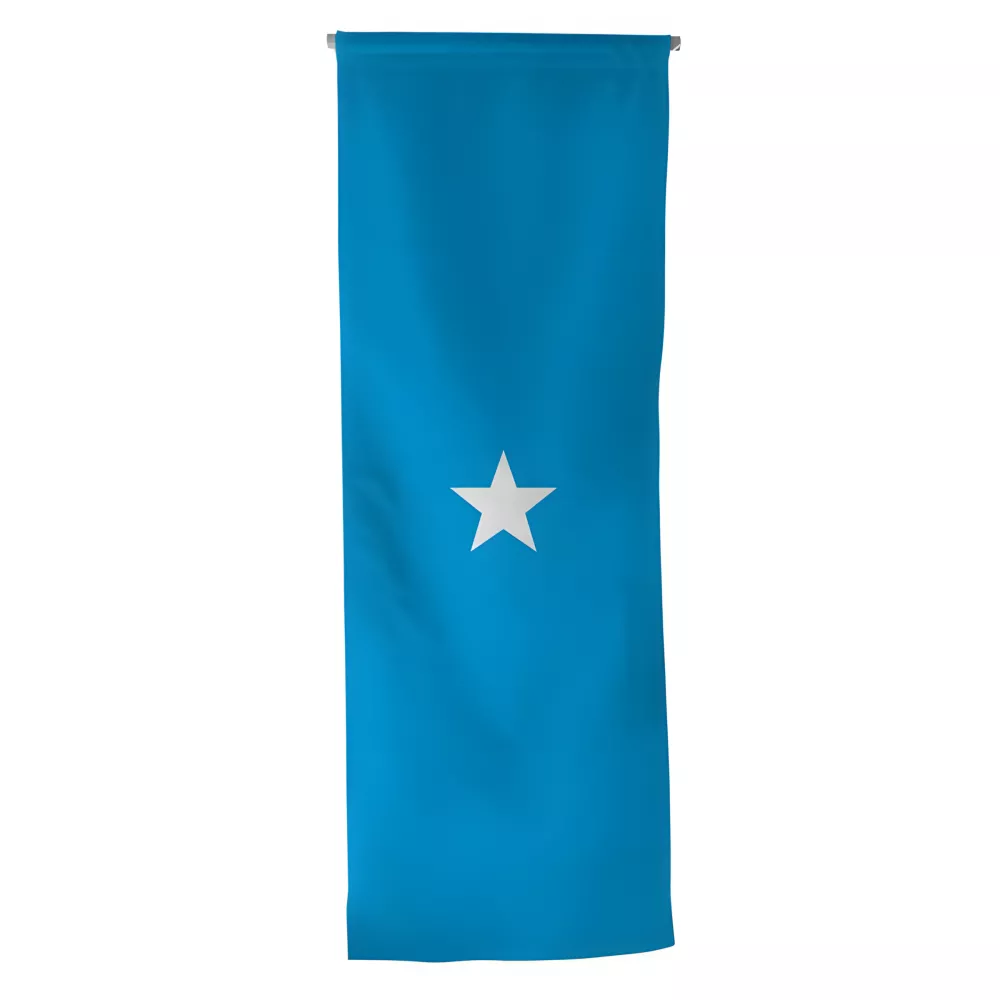 Oriflamme Somalie en maille polyester avec traverse Oriflamme Somalie en maille polyester avec traverse