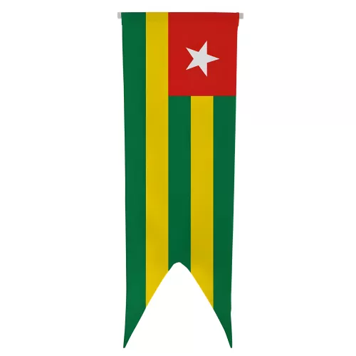Oriflamme Togo avec traverse en bois