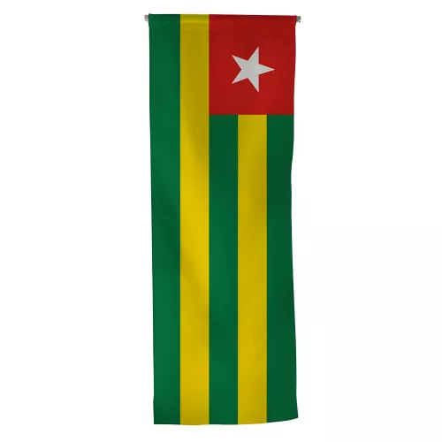 Oriflamme Togo avec traverse en bois