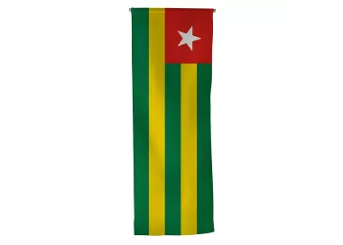 Oriflamme Togo avec traverse en bois