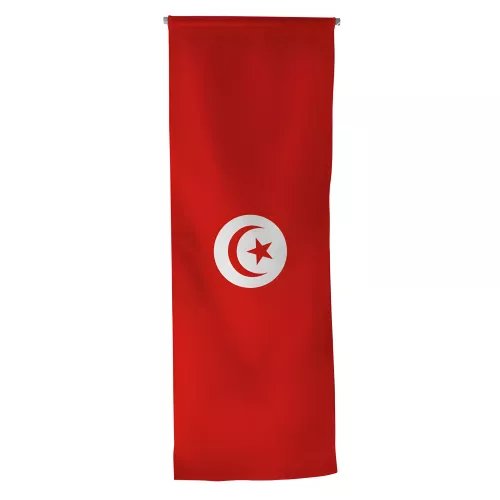 Oriflamme Tunisie en maille polyester avec traverse