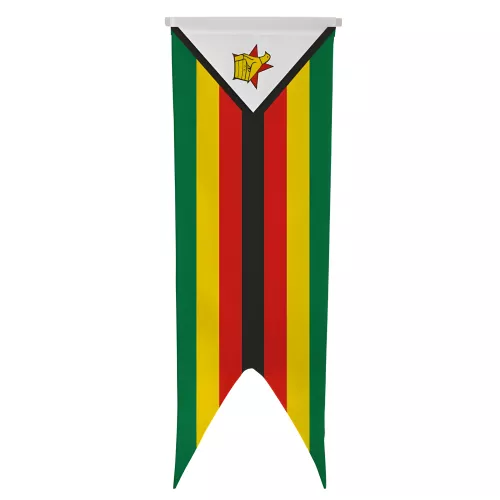 Oriflamme Zimbabwe avec traverse en bois