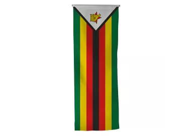 Oriflamme Zimbabwe avec traverse en bois