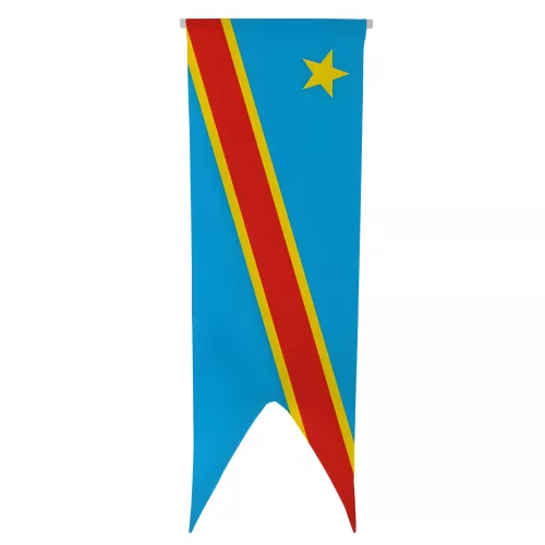Oriflamme Congo Démocratique en maille polyester avec traverse