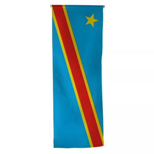Oriflamme Congo Démocratique en maille polyester avec traverse