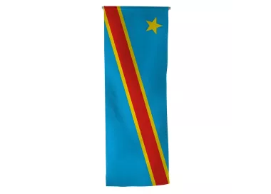 Oriflamme Congo Démocratique en maille polyester avec traverse