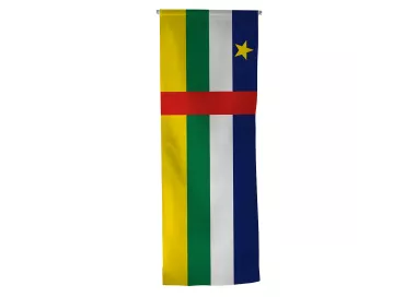 Oriflamme Centrafrique en maille polyester avec traverse
