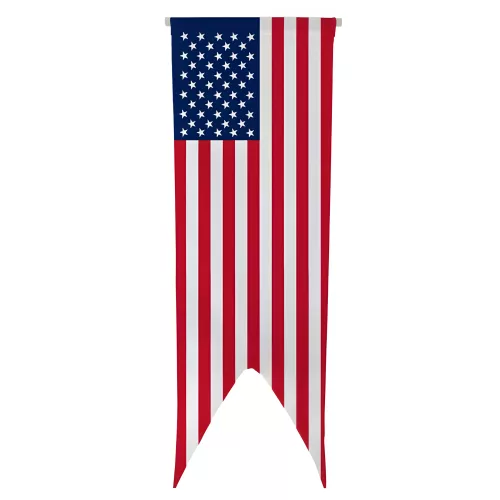 Oriflamme États-Unis 40 x 120 cm avec traverse bois
