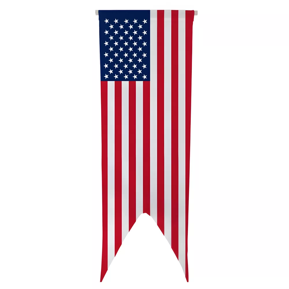 Oriflamme États-Unis 60 x 240 cm avec traverse en bois