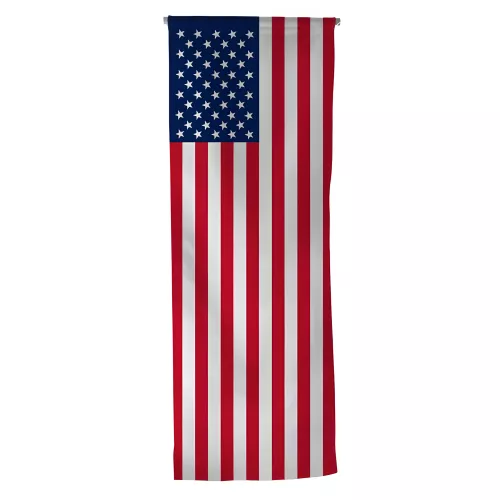 Oriflamme États-Unis 60 x 240 cm avec traverse en bois