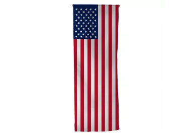 Oriflamme États-Unis 60 x 240 cm avec traverse en bois