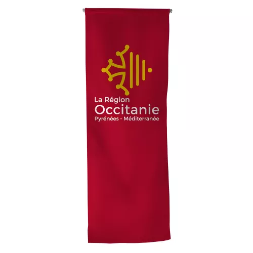 Oriflamme région Occitanie en maille polyester 115 g/m²