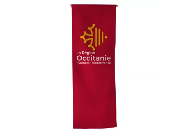 Oriflamme région Occitanie en maille polyester 115 g/m²