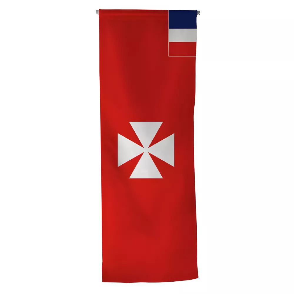 Oriflamme Wallis et Futuna en maille polyester Oriflamme Wallis et Futuna en maille polyester