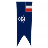 Oriflamme textile Terres Australes avec traverse bois