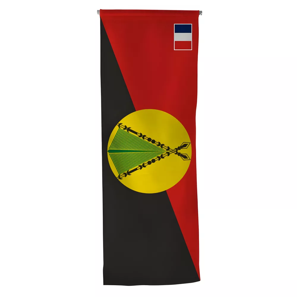 Oriflamme Sigave en maille polyester avec traverse Oriflamme Sigave en maille polyester avec traverse