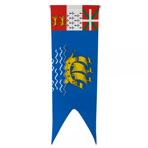 Oriflamme Saint-Pierre-et-Miquelon en maille polyester 115 g/m²