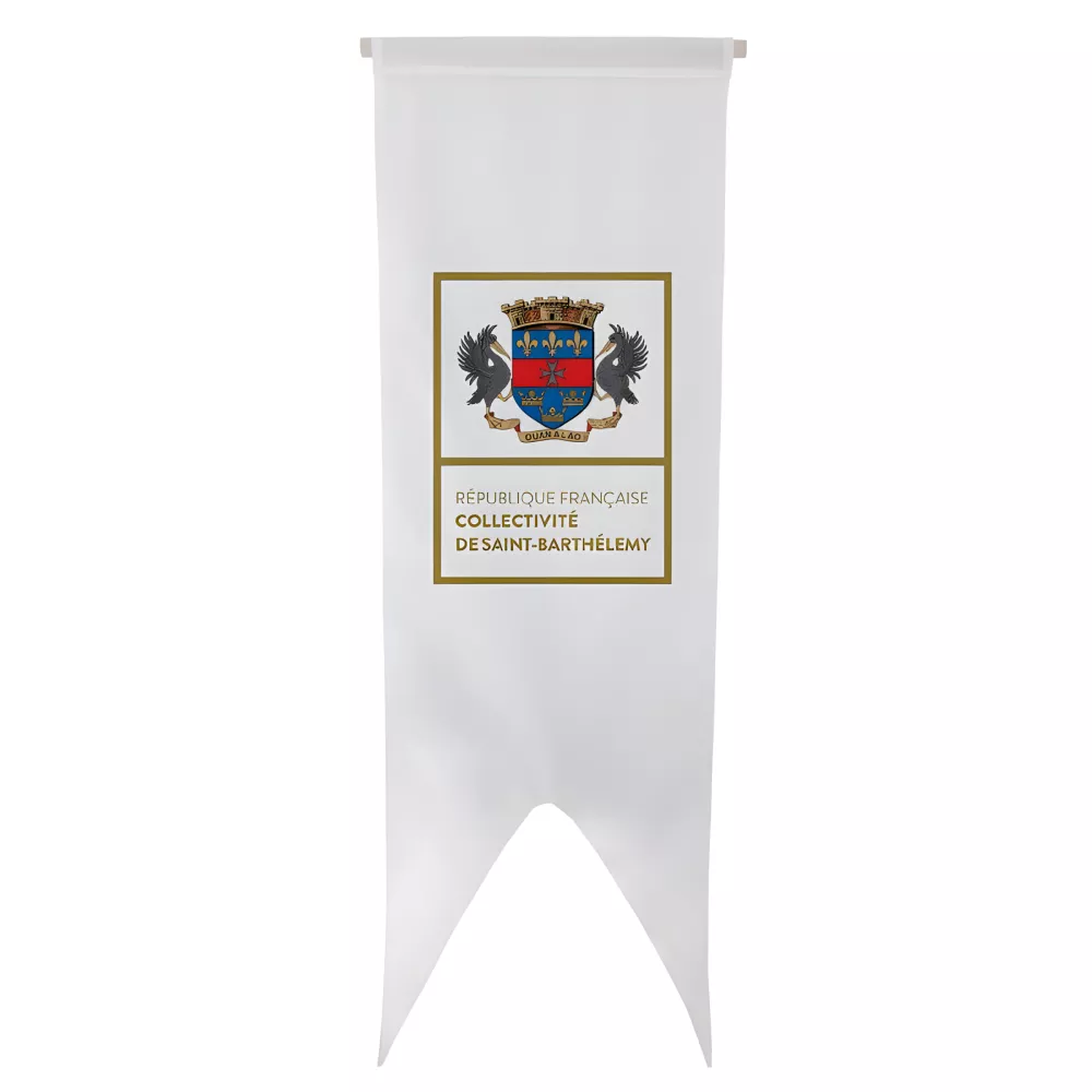 Oriflamme Saint-Barthélemy en maille polyester avec traverse