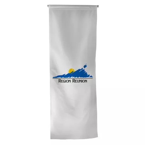 Oriflamme Région Réunion en maille polyester avec traverse