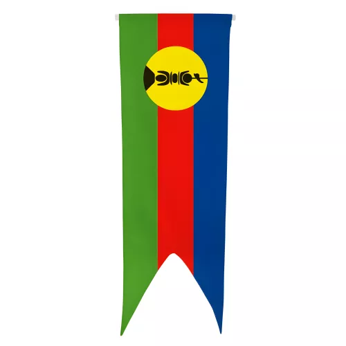 Oriflamme Kanaky Nouvelle-Calédonie en maille polyester avec traverse