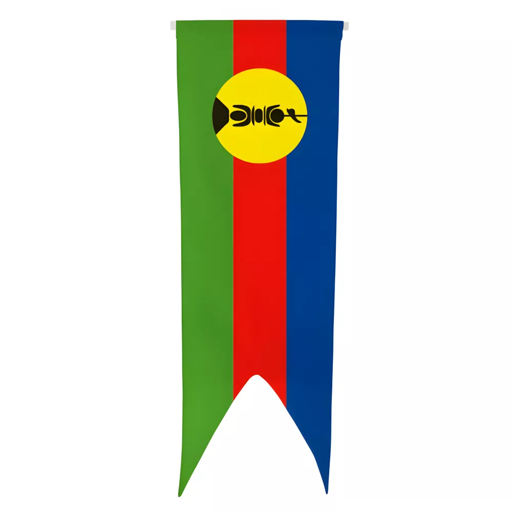 Oriflamme Kanaky Nouvelle-Calédonie en maille polyester avec traverse