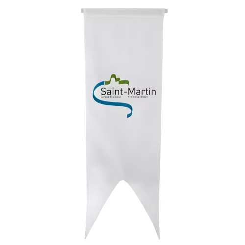 Oriflamme Collectivité de Saint-Martin en polyester avec traverse