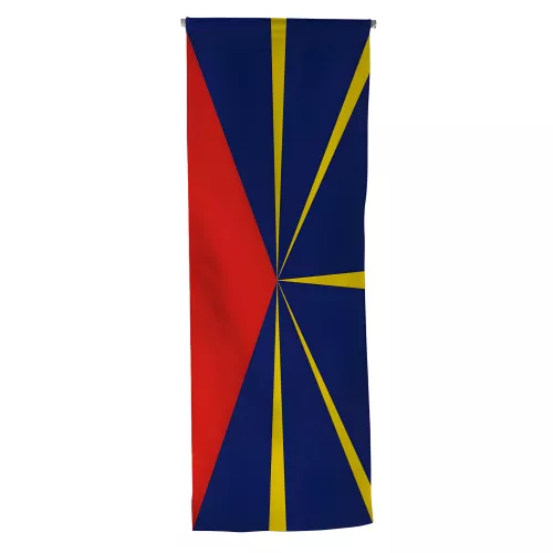Oriflamme de la Réunion en polyester avec traverse
