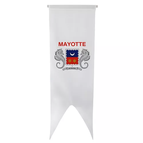 Oriflamme armoiries Mayotte en maille polyester 115 g/m²