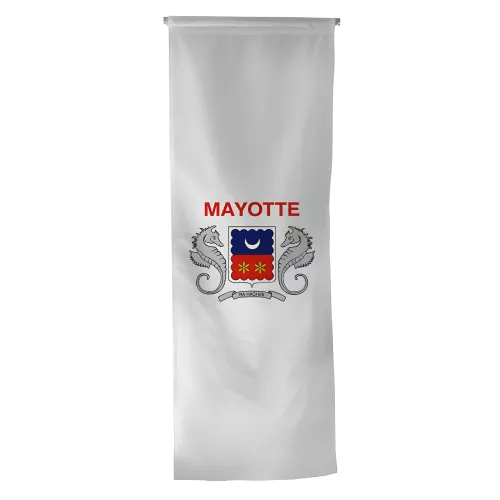 Oriflamme armoiries Mayotte en maille polyester 115 g/m²