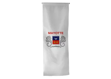 Oriflamme armoiries Mayotte en maille polyester 115 g/m²