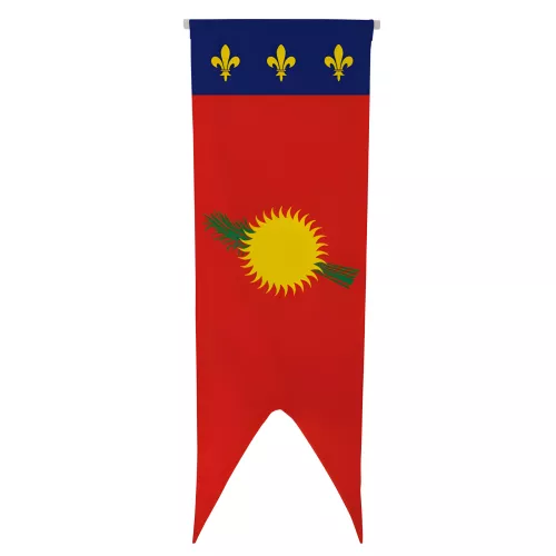 Oriflamme Armoiries Guadeloupe en maille polyester rouge ou noire