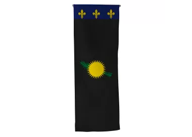 Oriflamme Armoiries Guadeloupe en maille polyester rouge ou noire