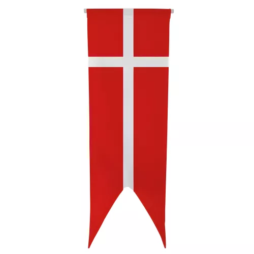 Oriflamme textile Danemark avec traverse en bois