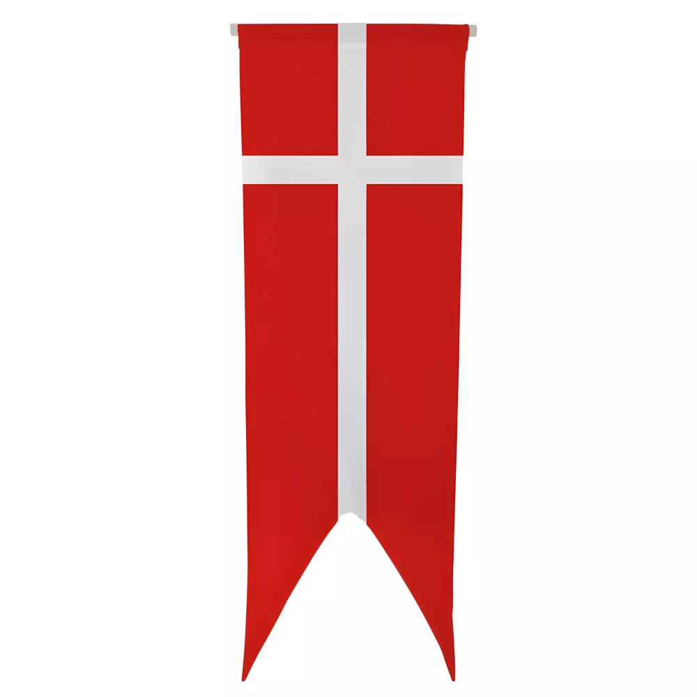 Oriflamme textile Danemark avec traverse en bois
