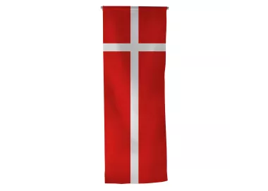 Oriflamme textile Danemark avec traverse en bois