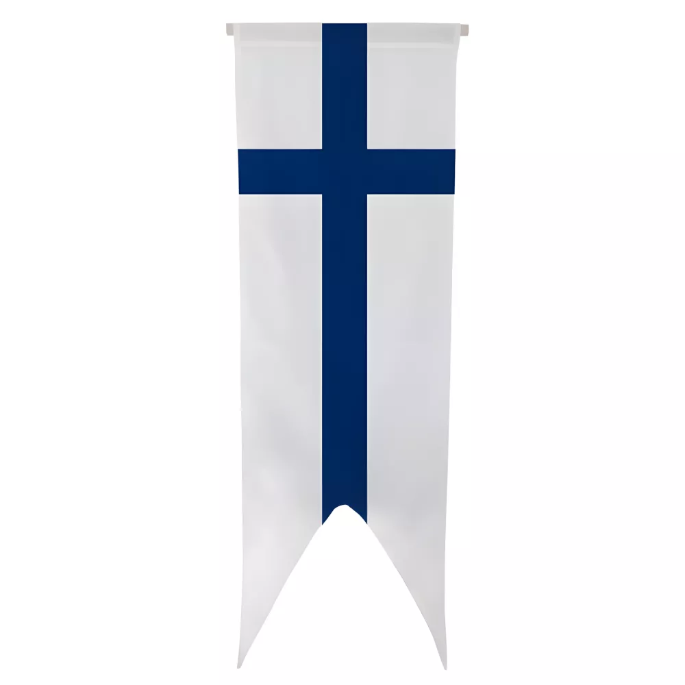 Oriflamme Finlande en maille polyester avec traverse