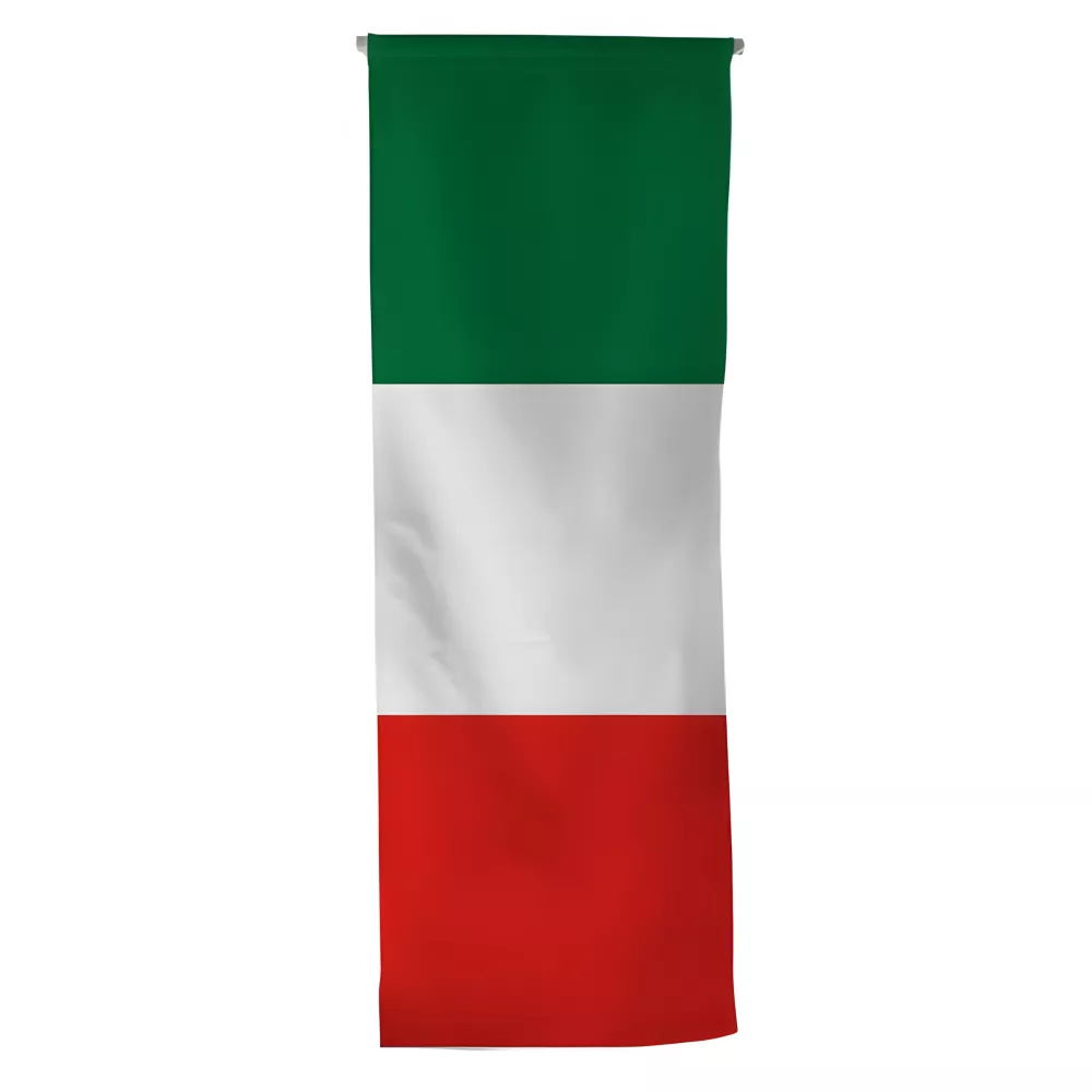 Oriflamme Italie en maille polyester avec traverse Oriflamme Italie en maille polyester avec traverse