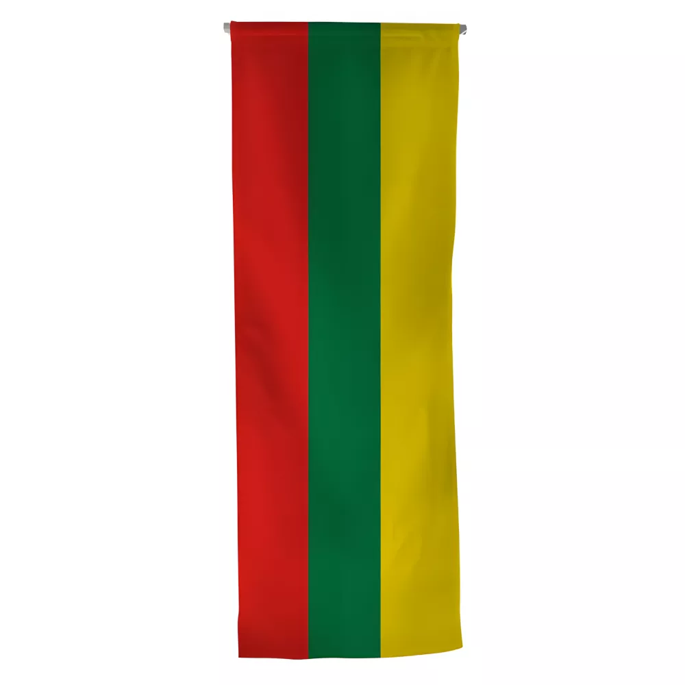Oriflamme Lituanie en maille polyester avec traverse bois Oriflamme Lituanie en maille polyester avec traverse bois
