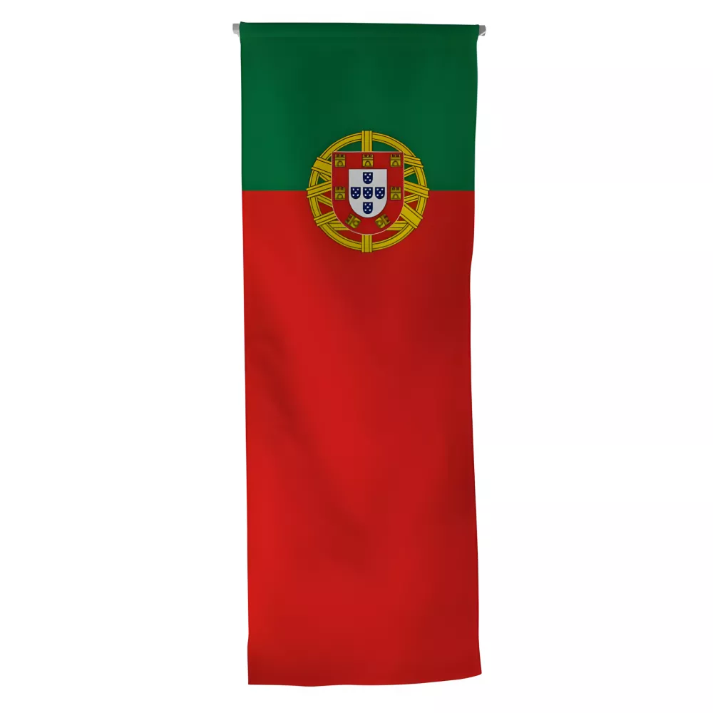 Oriflamme Portugal en maille polyester avec traverse bois