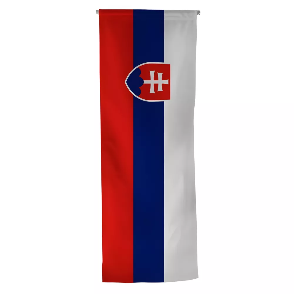 Oriflamme Slovaquie en maille polyester avec traverse Oriflamme Slovaquie en maille polyester avec traverse