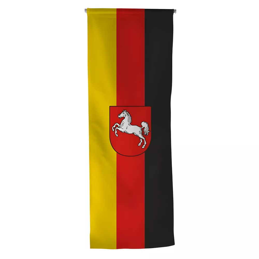 Oriflamme Basse-Saxe en maille polyester avec traverse Oriflamme Basse-Saxe en maille polyester avec traverse