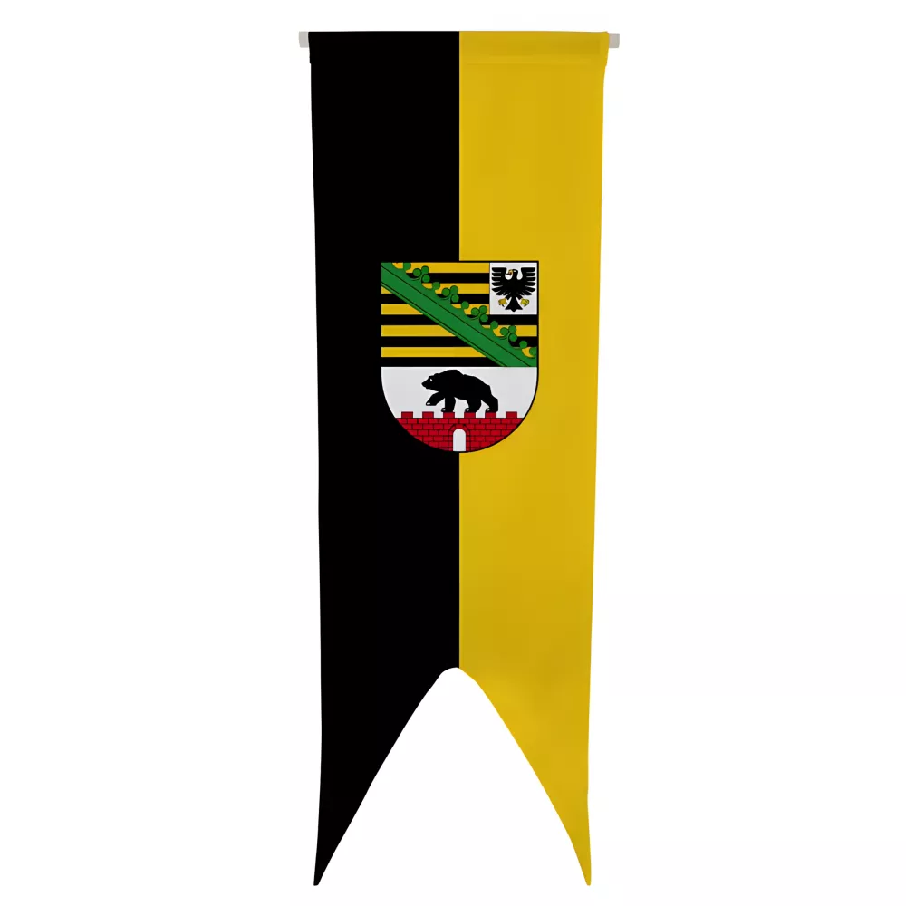 Oriflamme Saxe-Anhalt en polyester avec traverse bois