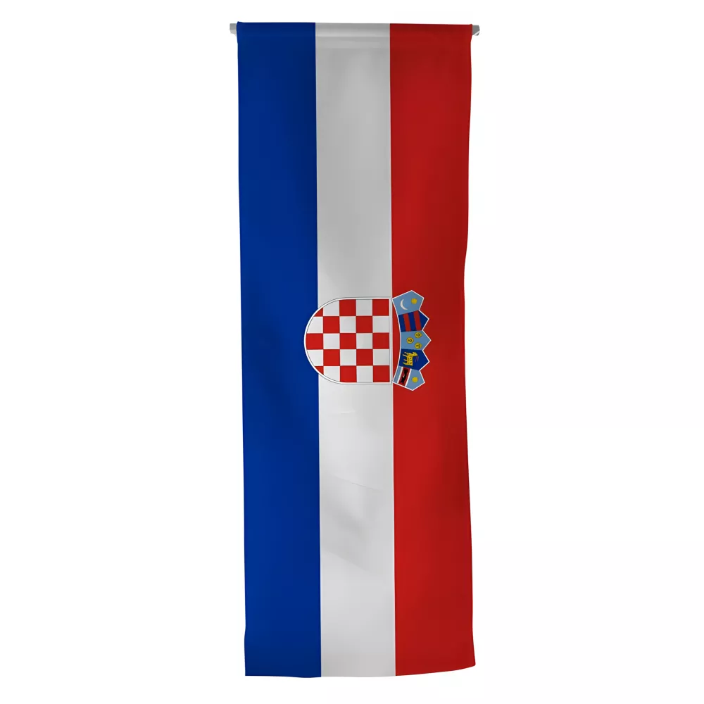 Oriflamme Croatie en maille polyester avec traverse
