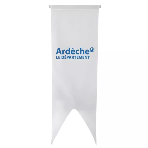 Oriflamme du Conseil Départemental de l'Ardèche en maille polyester