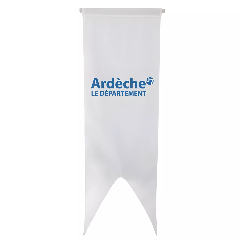Oriflamme du Conseil Départemental de l'Ardèche en maille polyester