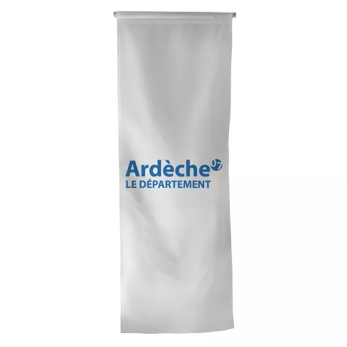 Oriflamme du Conseil Départemental de l'Ardèche en maille polyester