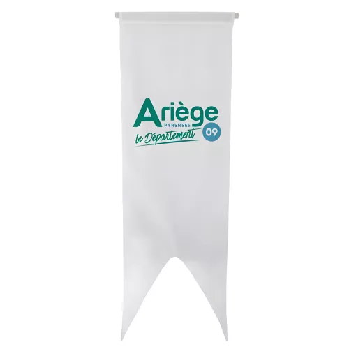 Oriflamme du Conseil Départemental de l'Ariège en maille polyester