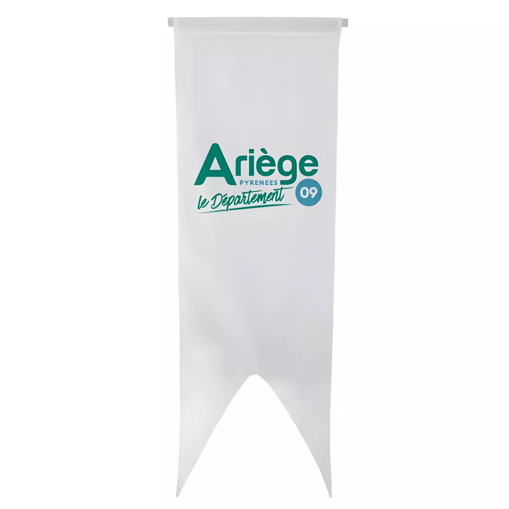 Oriflamme du Conseil Départemental de l'Ariège en maille polyester