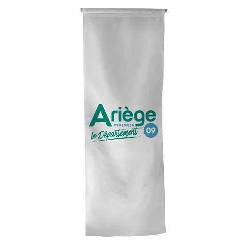 Oriflamme du Conseil Départemental de l'Ariège en maille polyester