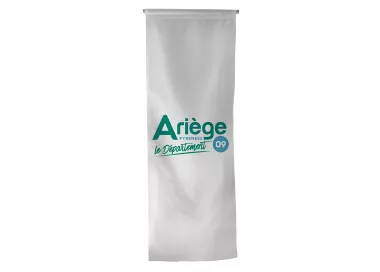 Oriflamme du Conseil Départemental de l'Ariège en maille polyester